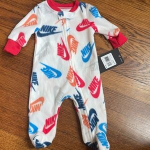 Baby Nike Logo Full-Zip Footed One Piece